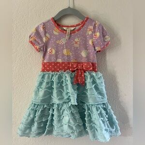Play** Matilda Jane Purple and Aqua Ruffle Dress birthday cupcake 🧁